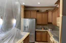 Kitchen cabinet refinish before